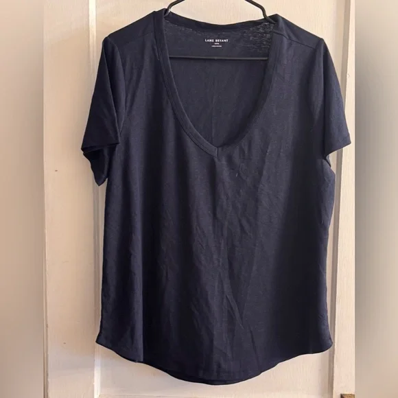 Classic Lane Bryant Navy blue V-Neck Women's Top - Picture 1 of 3
